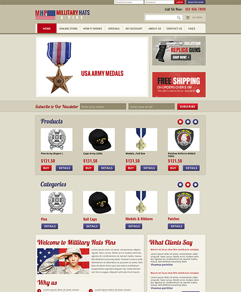 Online Military Products Shopping Website
