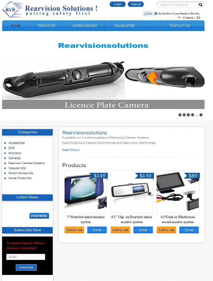 Online Shopping Website for Vehicle Safety Products